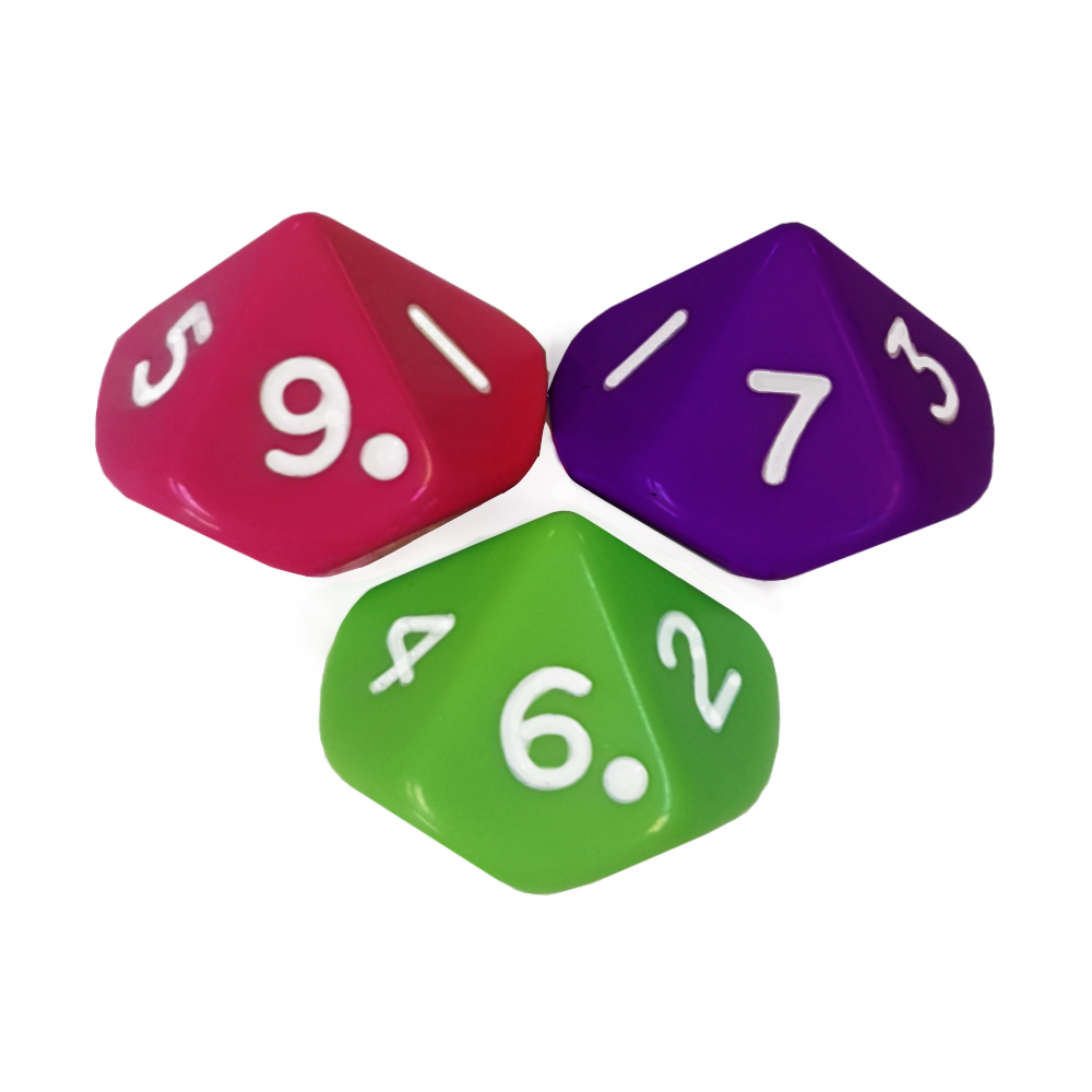 10 Sided Subitizing Dice Educational 6 Pieces