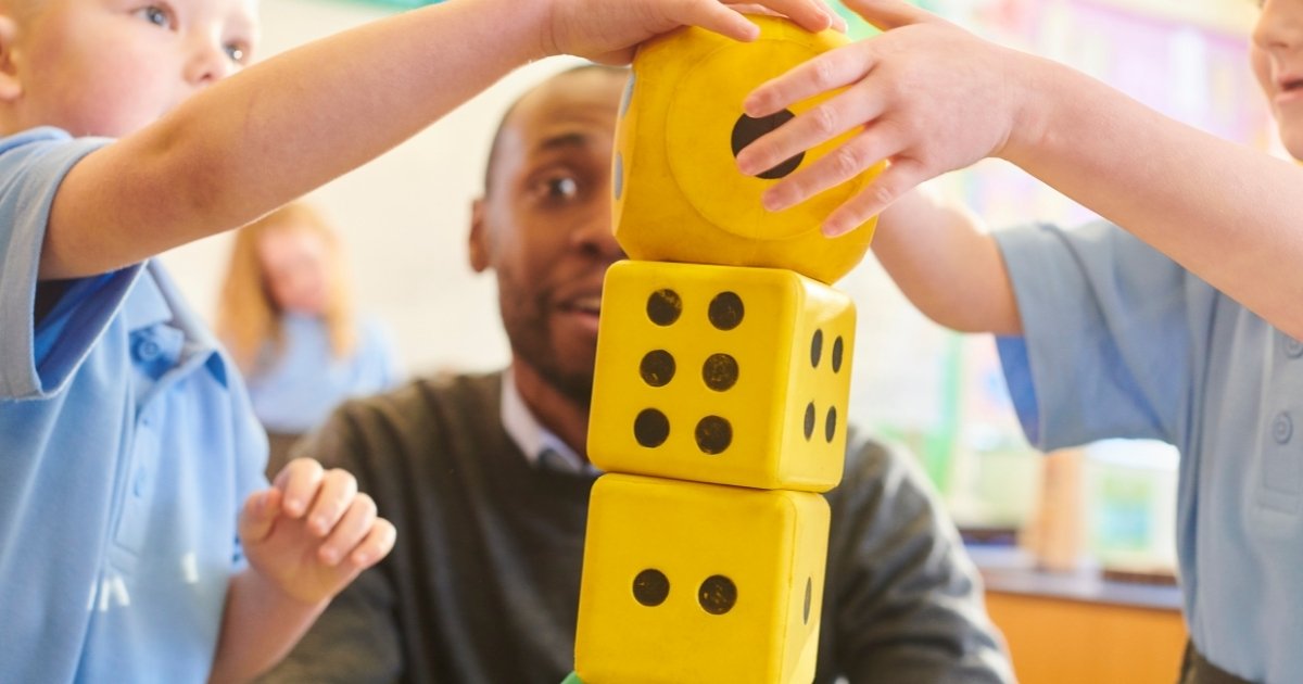 Playing classroom learning games with teacher